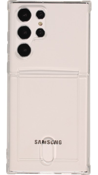 Coque Samsung Galaxy S23 Ultra - Gel Bumper Porte-carte - Transparent
