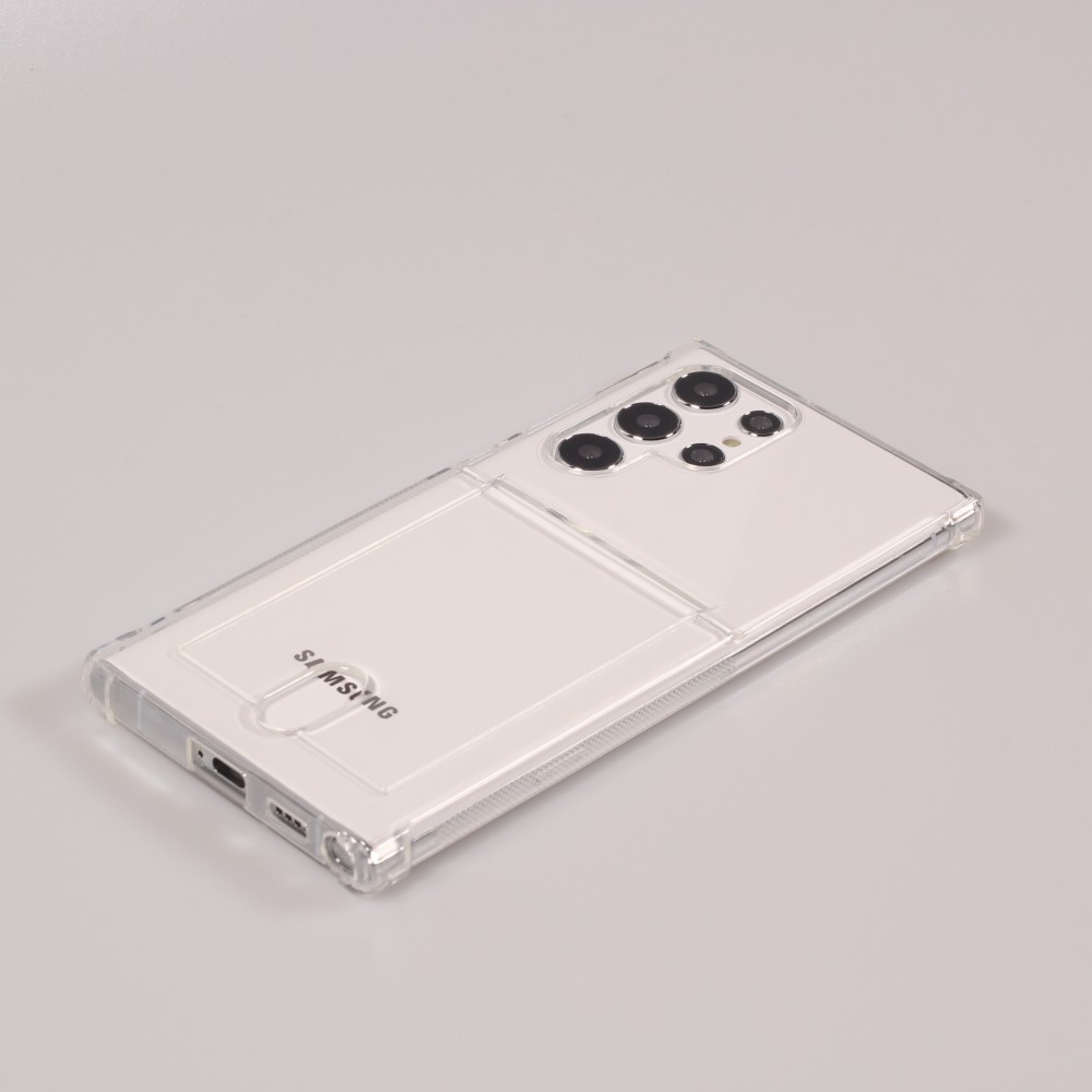Coque Samsung Galaxy S23 Ultra - Gel Bumper Porte-carte - Transparent