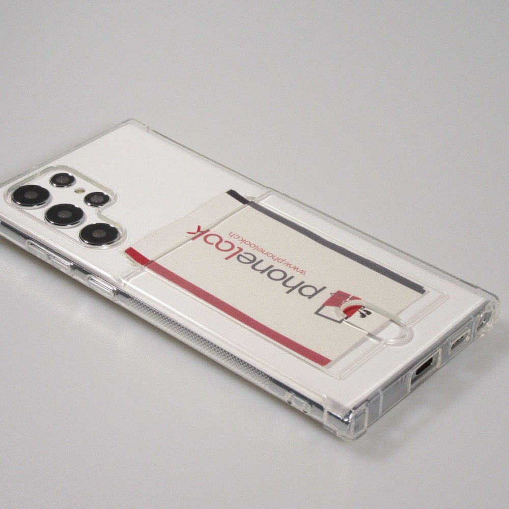 Coque Samsung Galaxy S23 Ultra - Gel Bumper Porte-carte - Transparent