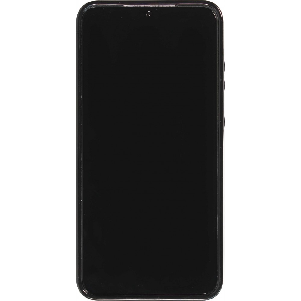 Coque Samsung Galaxy S24+ - Etui en silicone avec surface en similicuir et porte-monnaie pliable - Brun