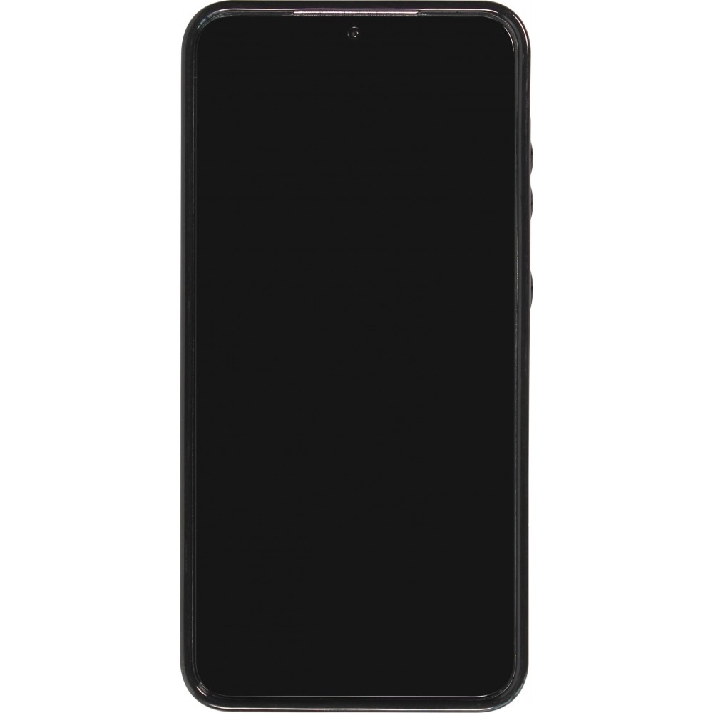 Coque Samsung Galaxy S24+ - Etui en silicone avec surface en similicuir et porte-monnaie pliable - Rose