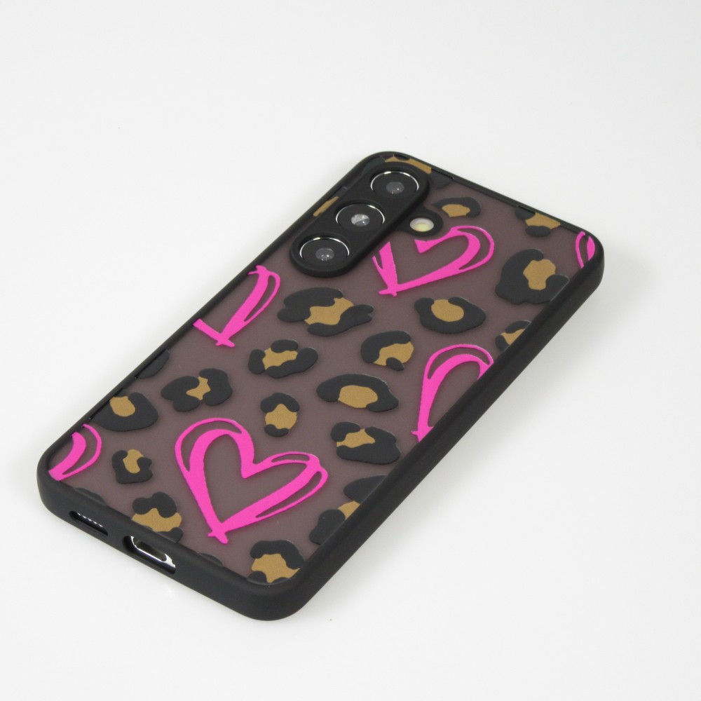 Coque Samsung Galaxy S24+ - Semi Transparent blurry Design Coeur rose