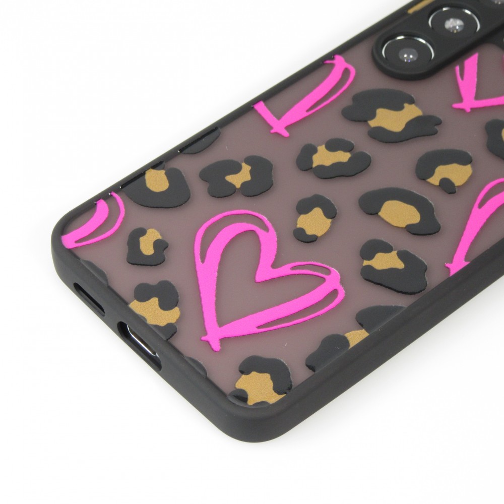 Coque Samsung Galaxy S24+ - Semi Transparent blurry Design Coeur rose