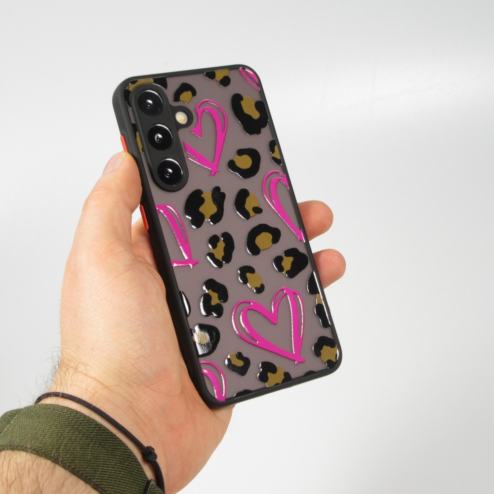Coque Samsung Galaxy S24+ - Semi Transparent blurry Design Coeur rose