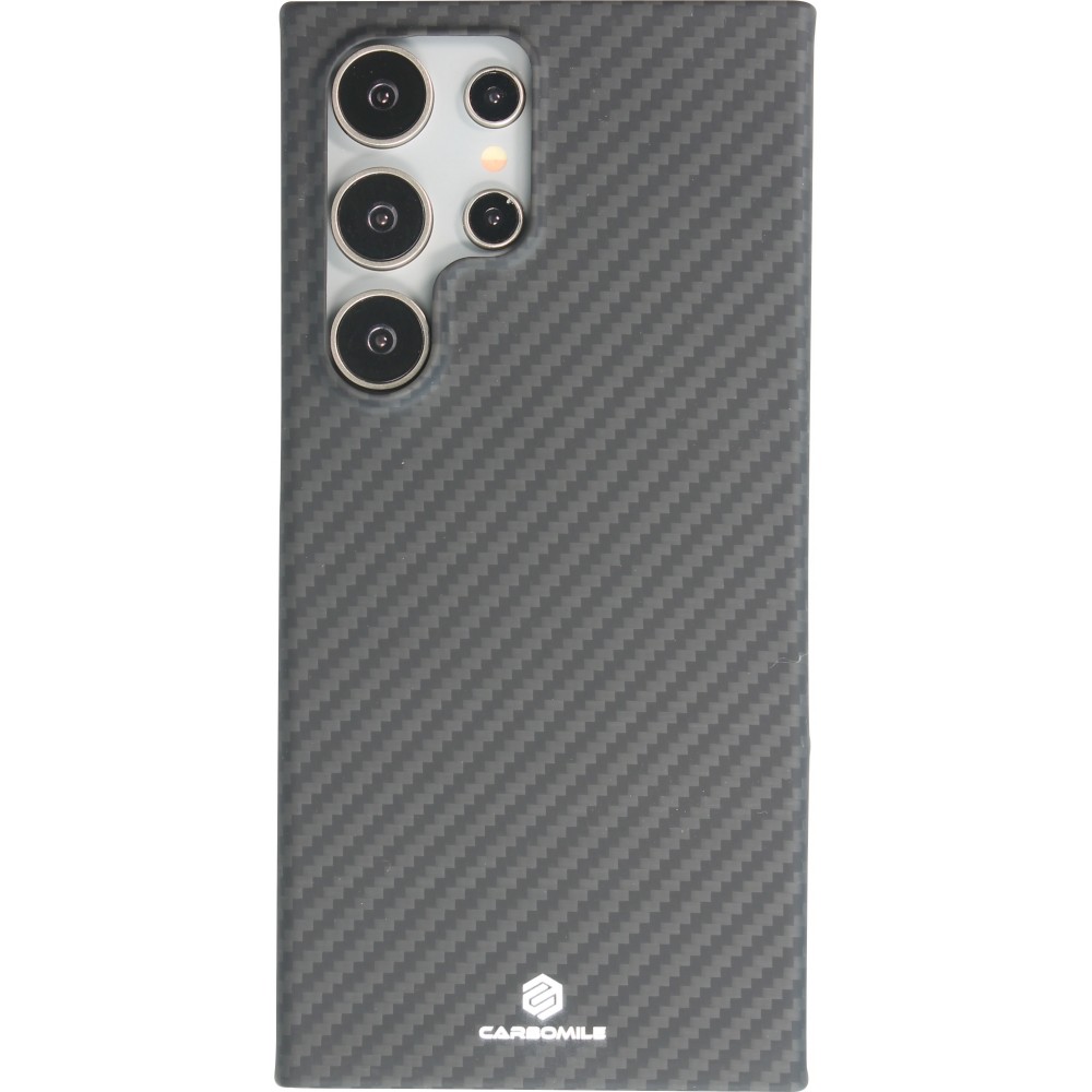 Coque Samsung Galaxy S24 Ultra - Carbomile case de protection en fibre de carbone aramide véritable - Noir