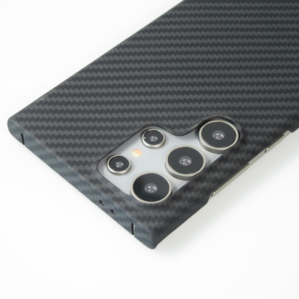 Coque Samsung Galaxy S24 Ultra - Carbomile case de protection en fibre de carbone aramide véritable - Noir