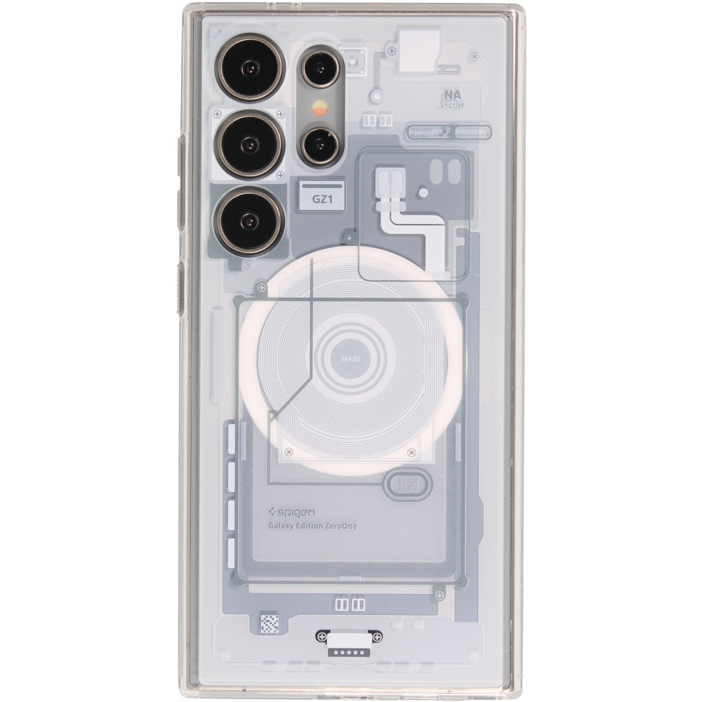 Coque Samsung Galaxy S24 Ultra - Gel silicone Machine Armor Galaxy Edition ZeroOne - Bleu clair