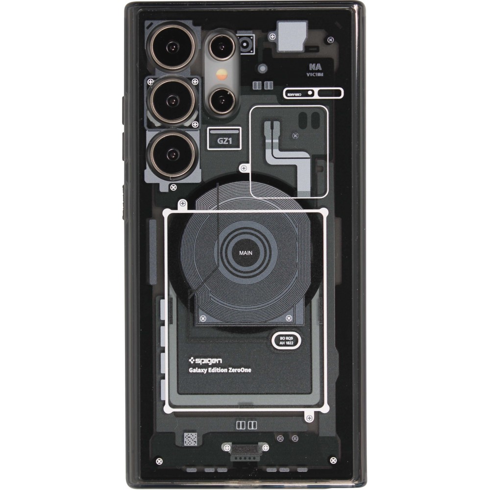 Galaxy S24 Ultra Case H&uuml;lle - Gummi Silikon Machine Armor Galaxy Edition ZeroOne - Schwarz
