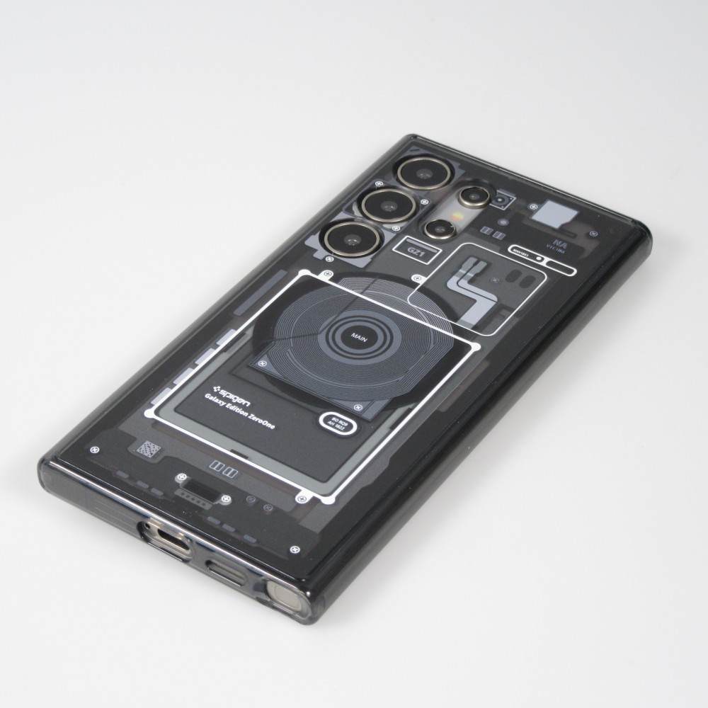 Galaxy S24 Ultra Case H&uuml;lle - Gummi Silikon Machine Armor Galaxy Edition ZeroOne - Schwarz
