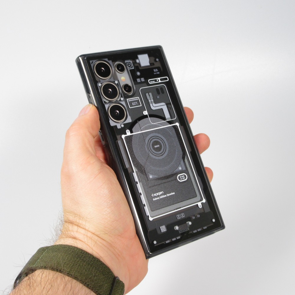 Galaxy S24 Ultra Case H&uuml;lle - Gummi Silikon Machine Armor Galaxy Edition ZeroOne - Schwarz