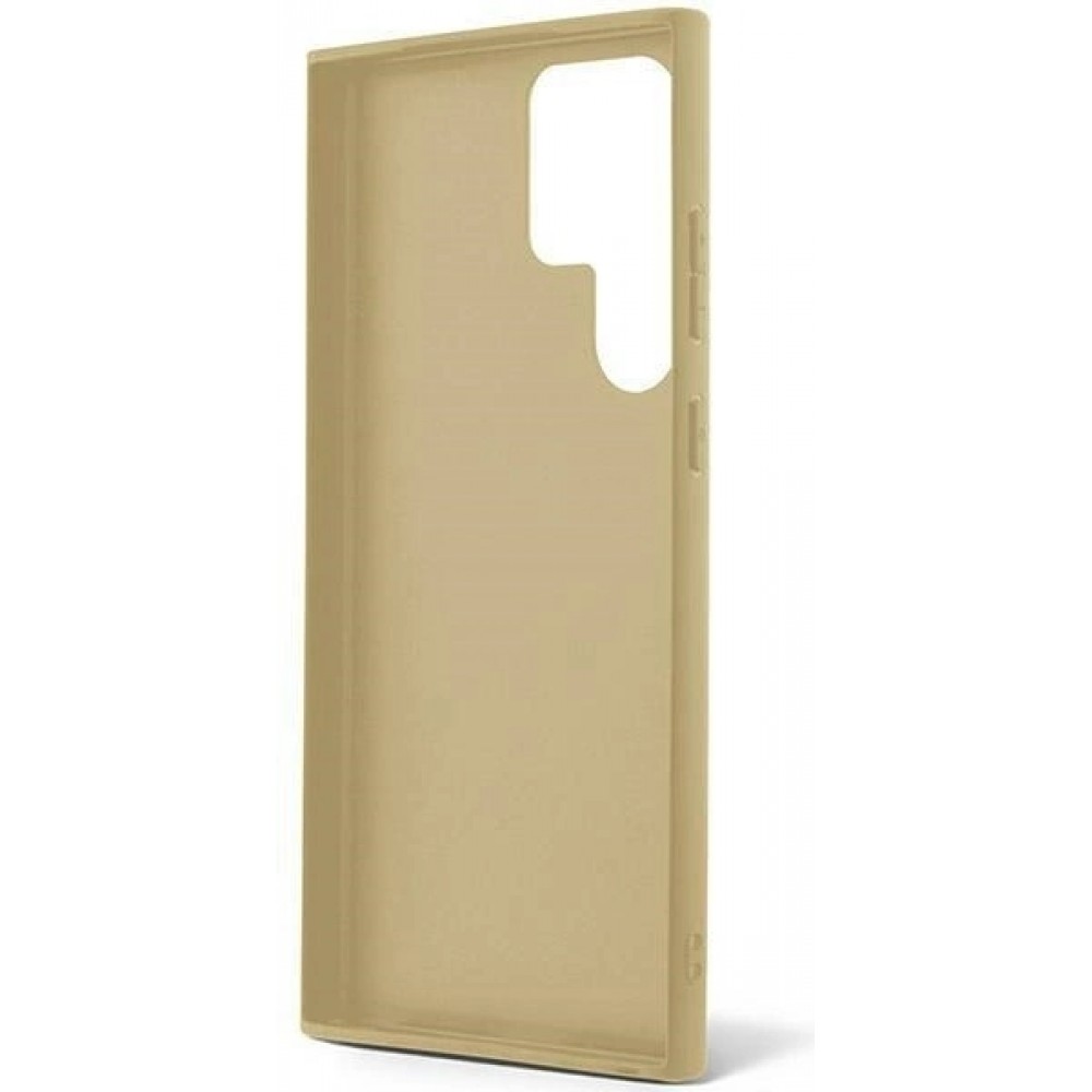 Coque Samsung Galaxy S24 Ultra - Guess paillettes or avec logo en m&eacute;tal dor&eacute; - Or