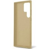 Coque Samsung Galaxy S24 Ultra - Guess paillettes or avec logo en m&eacute;tal dor&eacute; - Or