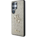Coque Samsung Galaxy S25 Ultra - Guess métal logo 4G glitter strass - Or