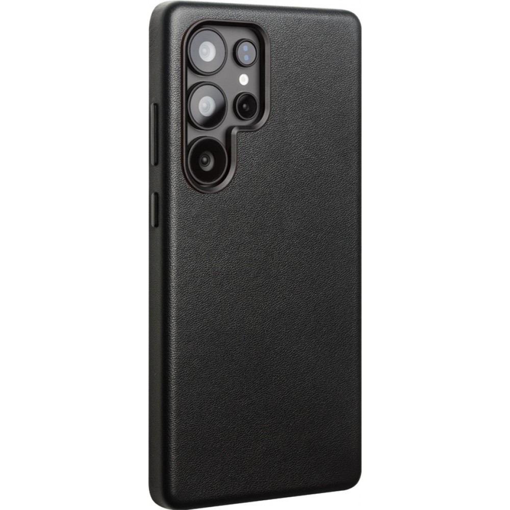 Coque Samsung Galaxy S25 Ultra - Qialino cuir véritable (compatible MagSafe) - Noir