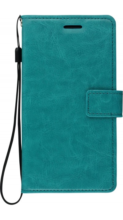 Fourre Samsung Galaxy S10 - Premium Flip cuir lisse porte-cartes - Turquoise