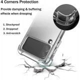 Coque Samsung Galaxy Z Flip3 5G - Gel Transparent Silicone Bumper anti-choc avec protections pour coins
