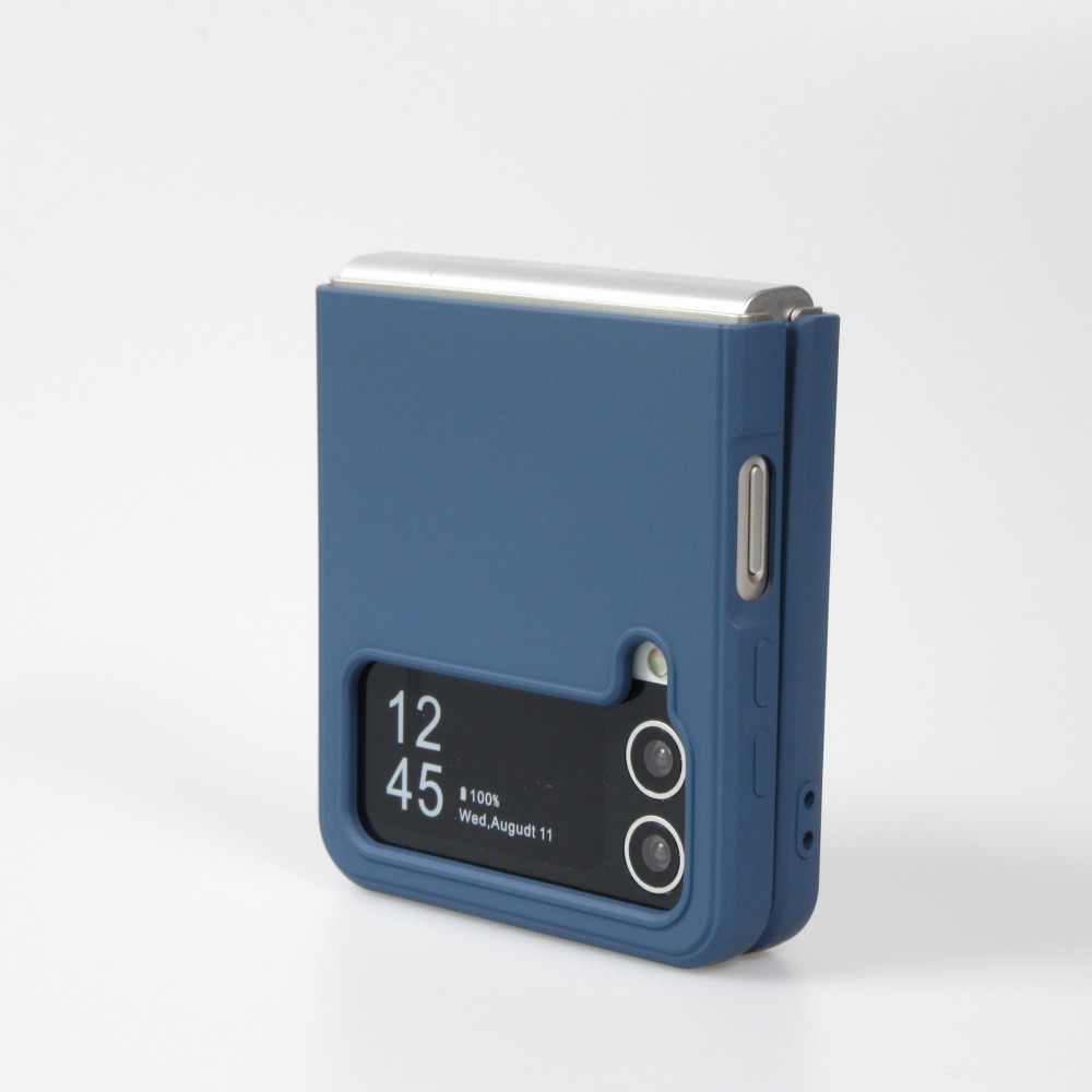 Coque Samsung Galaxy Z Flip4 - Soft Touch avec anneau - Bleu