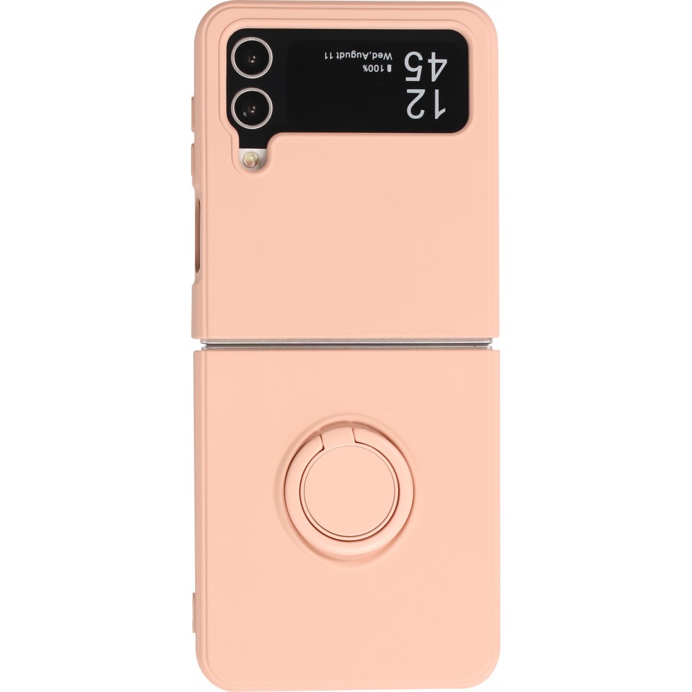 Coque Samsung Galaxy Z Flip4 - Soft Touch avec anneau - Saumon