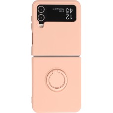 Coque Samsung Galaxy Z Flip4 - Soft Touch avec anneau - Saumon