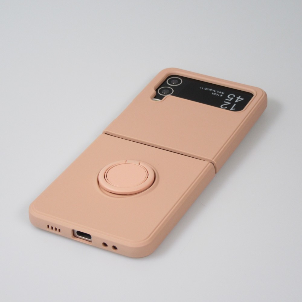 Coque Samsung Galaxy Z Flip4 - Soft Touch avec anneau - Saumon