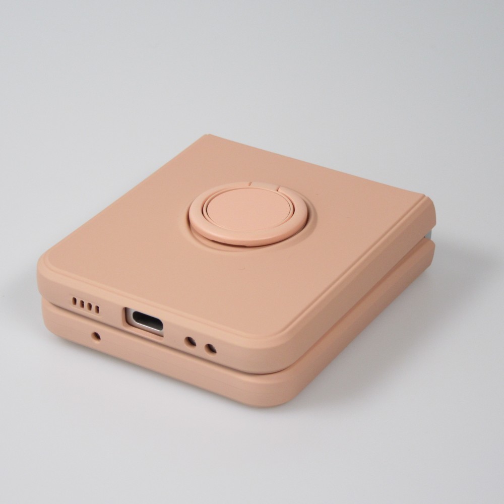 Coque Samsung Galaxy Z Flip4 - Soft Touch avec anneau - Saumon