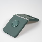 Coque Samsung Galaxy Z Flip4 - Soft Touch avec anneau - Vert foncé