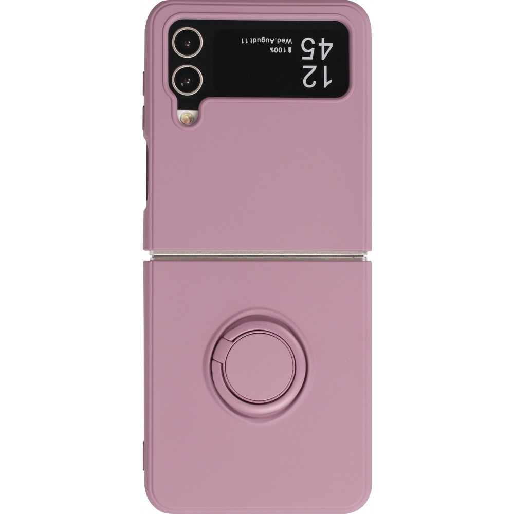 Coque Samsung Galaxy Z Flip4 - Soft Touch avec anneau - Violet foncé