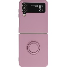 Coque Samsung Galaxy Z Flip4 - Soft Touch avec anneau - Violet foncé
