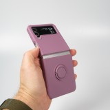 Coque Samsung Galaxy Z Flip4 - Soft Touch avec anneau - Violet foncé