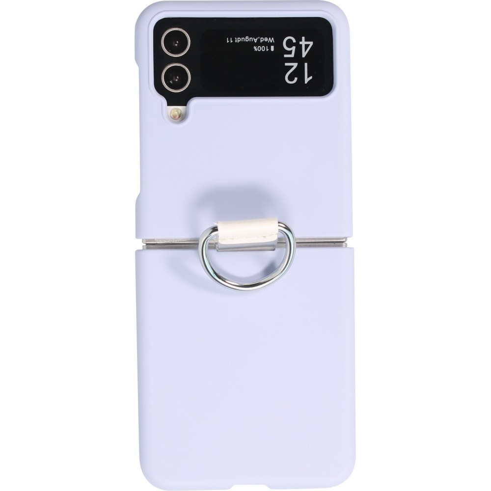 Coque Samsung Galaxy Z Flip4 - Plastique avec anneau de support - Bleu clair