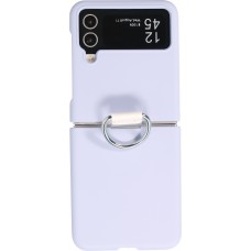 Coque Samsung Galaxy Z Flip4 - Plastique avec anneau de support - Bleu clair