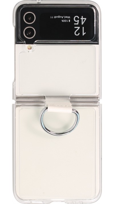 Coque Samsung Galaxy Z Flip4 - Plastique avec anneau de support - Transparent