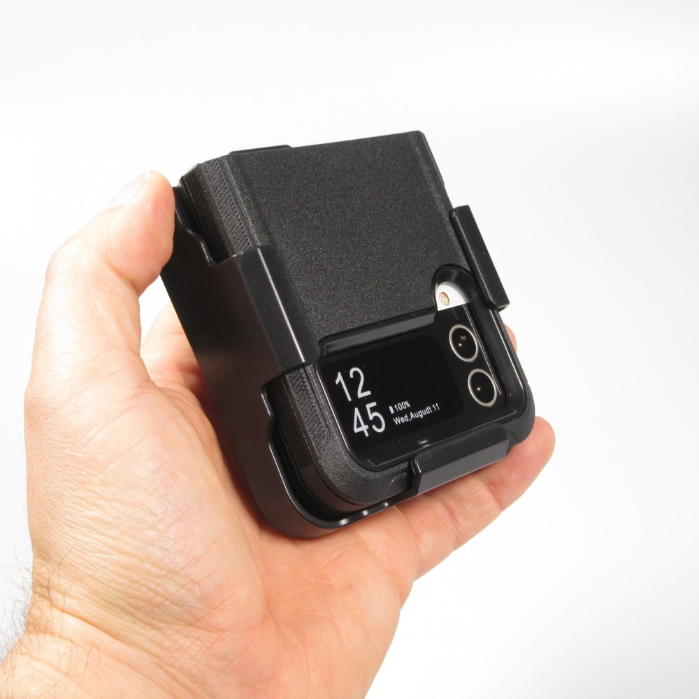 Coque Samsung Galaxy Z Flip4 - Silicone renforcé Optimum-protect avec fixation à la ceinture - Noir