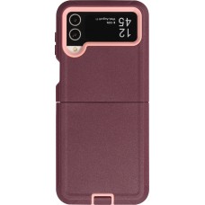 Coque Samsung Galaxy Z Flip4 - Silicone renforcé Optimum-protect avec fixation à la ceinture - Violet