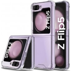 Coque Samsung Galaxy Z Flip5 - Gel Transparent Silicone Bumper anti-choc avec protections pour coins