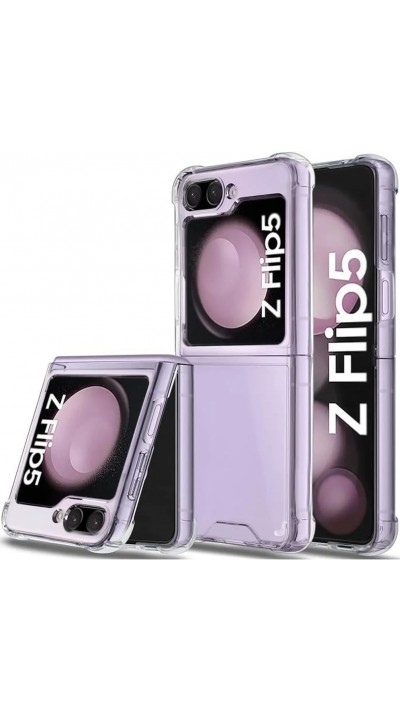 Coque Samsung Galaxy Z Flip5 - Gel Transparent Silicone Bumper anti-choc avec protections pour coins