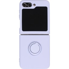 Coque Samsung Galaxy Z Flip5 - Soft Touch avec anneau - Violet clair