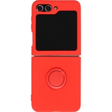 Coque Samsung Galaxy Z Flip5 - Soft Touch avec anneau - Rouge