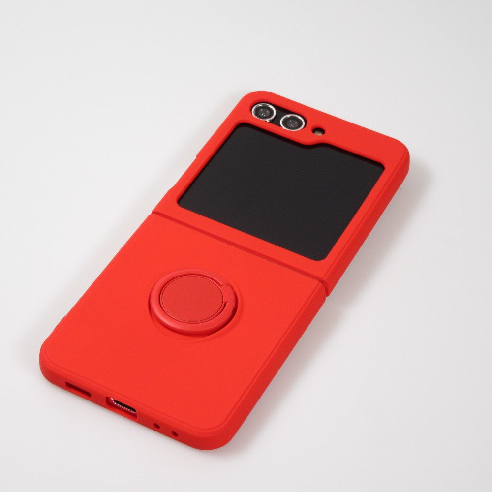 Coque Samsung Galaxy Z Flip5 - Soft Touch avec anneau - Rouge