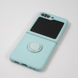 Coque Samsung Galaxy Z Flip5 - Soft Touch avec anneau - Turquoise