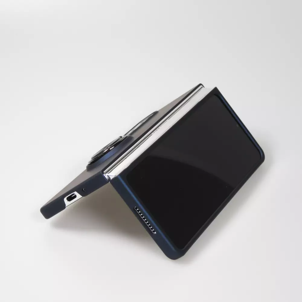 Samsung Galaxy Z Fold3 5G Case Hülle - Plastik mit Haltering - Dunkelblau