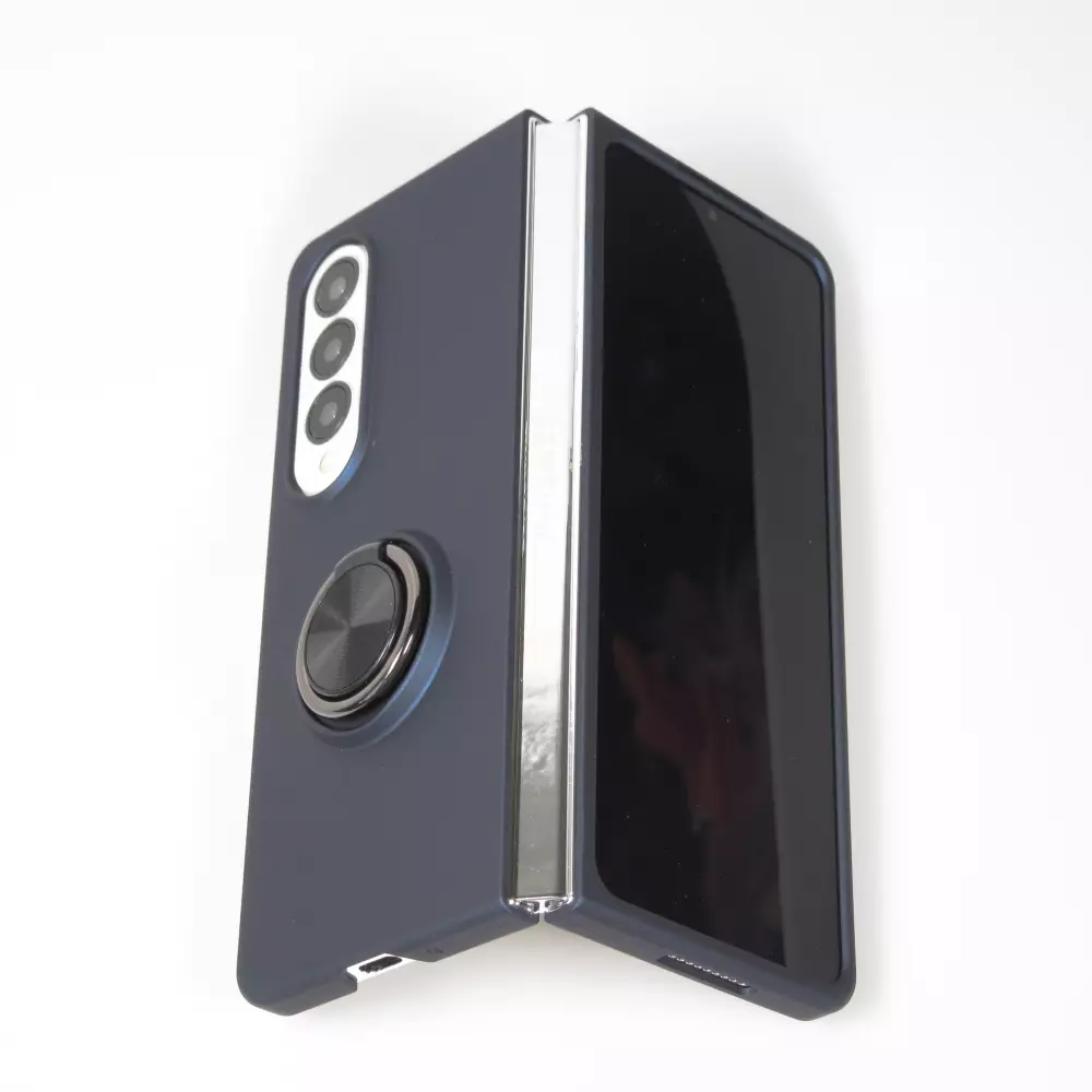 Samsung Galaxy Z Fold3 5G Case Hülle - Plastik mit Haltering - Dunkelblau