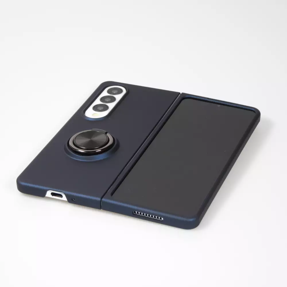 Samsung Galaxy Z Fold3 5G Case Hülle - Plastik mit Haltering - Dunkelblau
