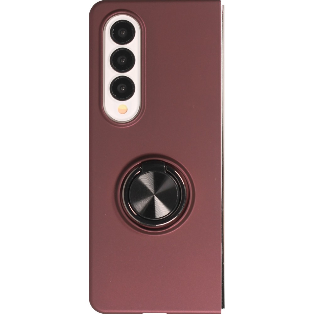Coque Samsung Galaxy Z Fold4 - Plastique avec anneau de support - Bordeaux