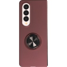 Coque Samsung Galaxy Z Fold4 - Plastique avec anneau de support - Bordeaux