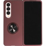 Coque Samsung Galaxy Z Fold4 - Plastique avec anneau de support - Bordeaux
