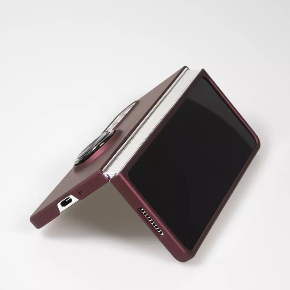 Samsung Galaxy Z Fold3 5G Case Hülle - Plastik mit Haltering - Burgundi