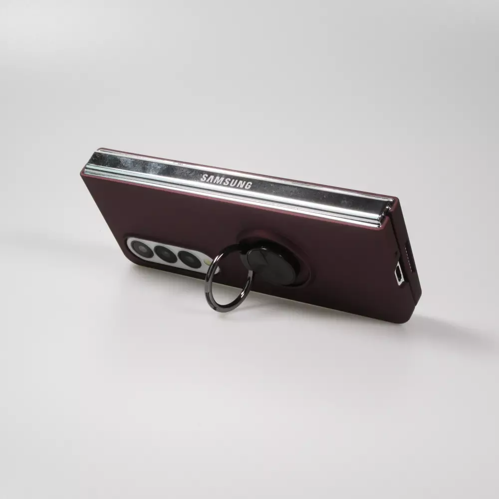 Samsung Galaxy Z Fold3 5G Case Hülle - Plastik mit Haltering - Burgundi