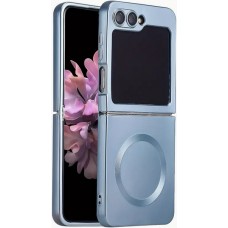 Coque Samsung Galaxy Z Flip6 - Silicone souple pliable avec MagSafe et protection caméra - Bleu