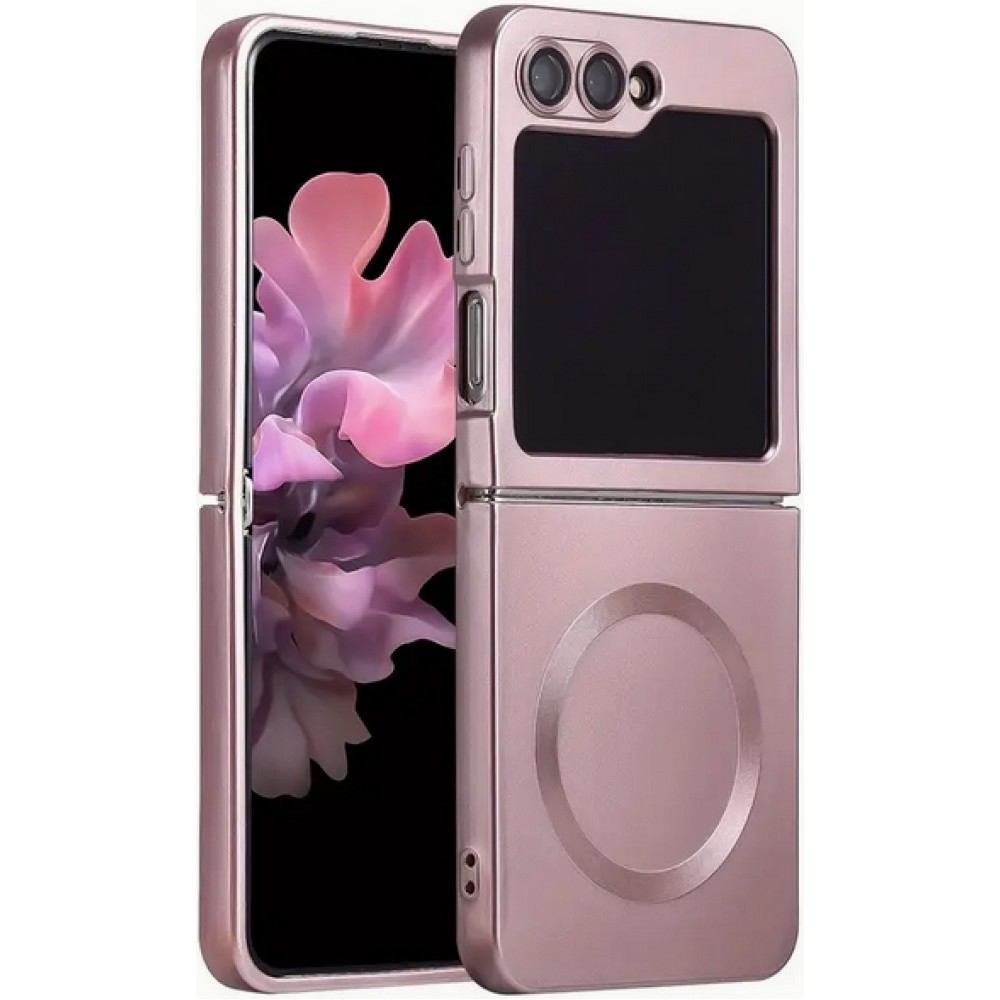 Galaxy Z Flip6 Case Hülle - Weiches faltbares Silikon mit MagSafe und Kameraschutz - Rosa